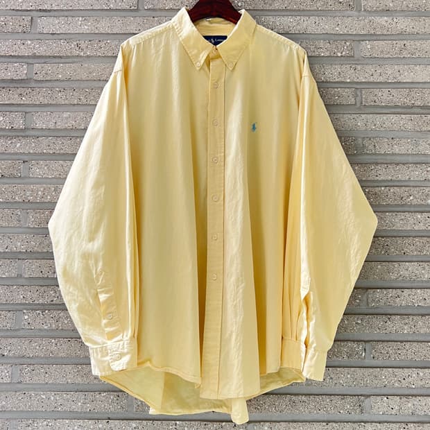 [2XL]폴로 랄프로렌 CLASSIC FIT 라이트옐로우 코튼 셔츠
