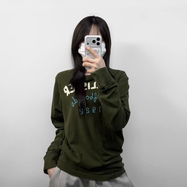 홀리스터 스펠 로고 롱슬리브 카키