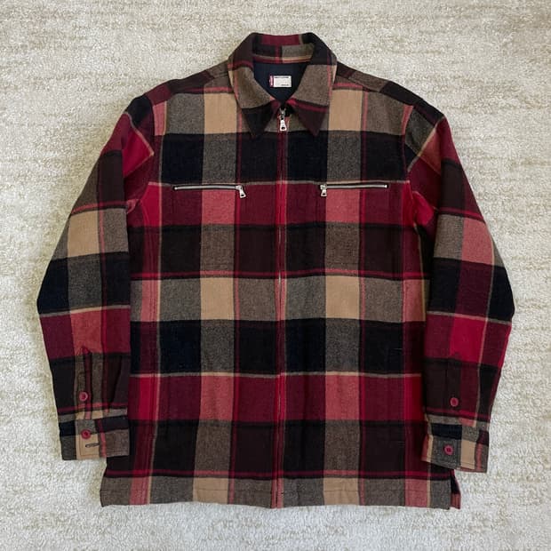 [XL] 리바이스 울 블렌드 체크 셔츠 자켓