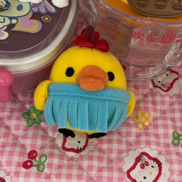 마스코트 고전 키이로이토리 하와이 태닝 인형 키링 스트랩 산엑스 리락쿠마