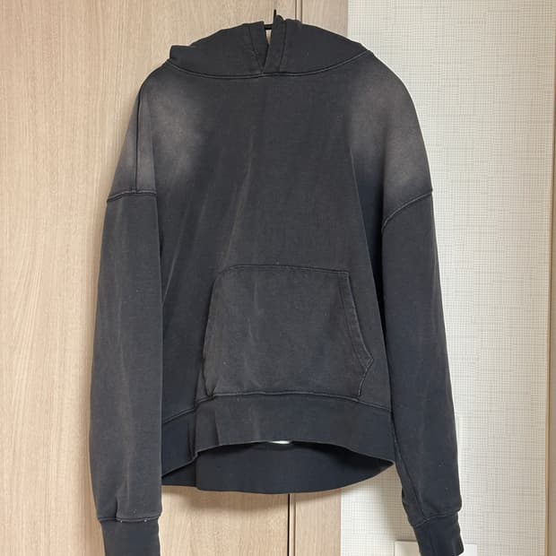 빅유니온 X 후디진호 패이디드 크롭 후드 (그레이)