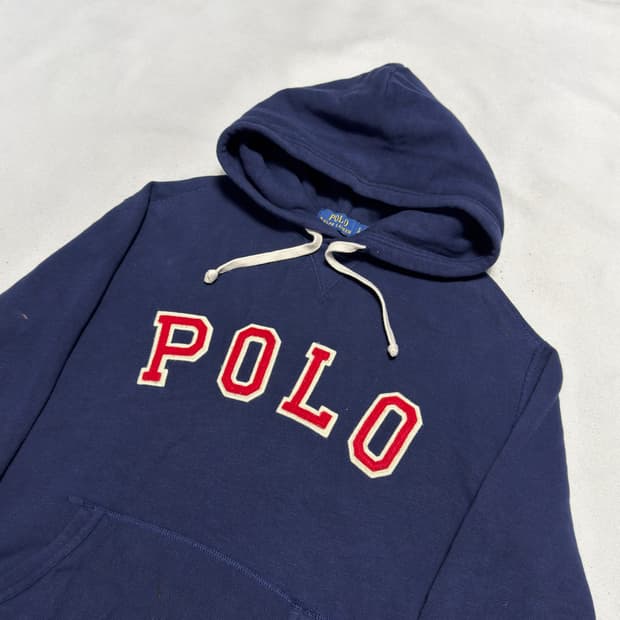 S 폴로랄프로렌 빅로고 네이비 후드티