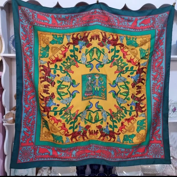 에르메스 카레 90 Early America 실크 스카프