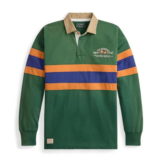 폴로 랄프로렌 남성 스포츠맨 빈티지핏 자수 럭비 티셔츠 그린 M