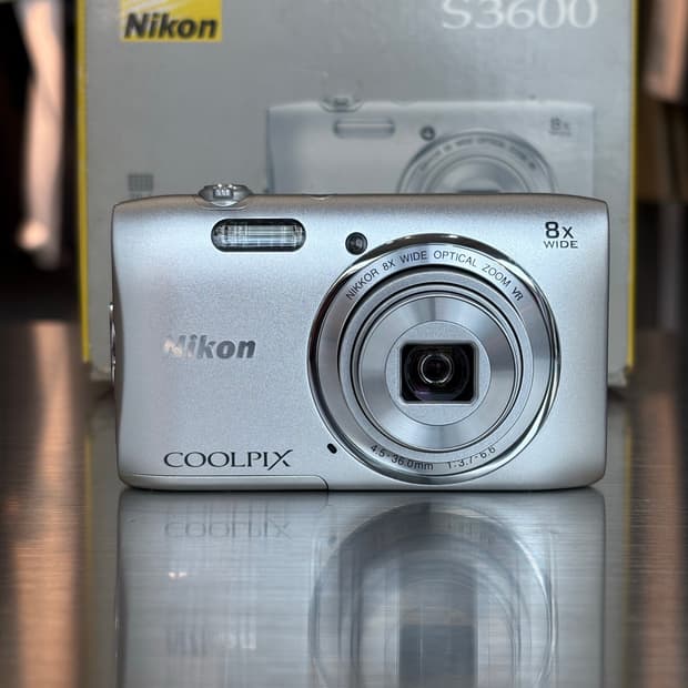 풀박/날짜표시)니콘 쿨픽스 s3600 실버 빈티지디카