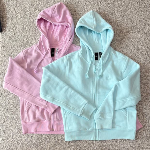 아디다스 크롭 후드집업