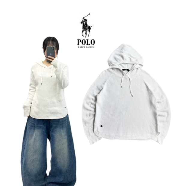 폴로 로렌 랄프로렌 와플 후드 니트