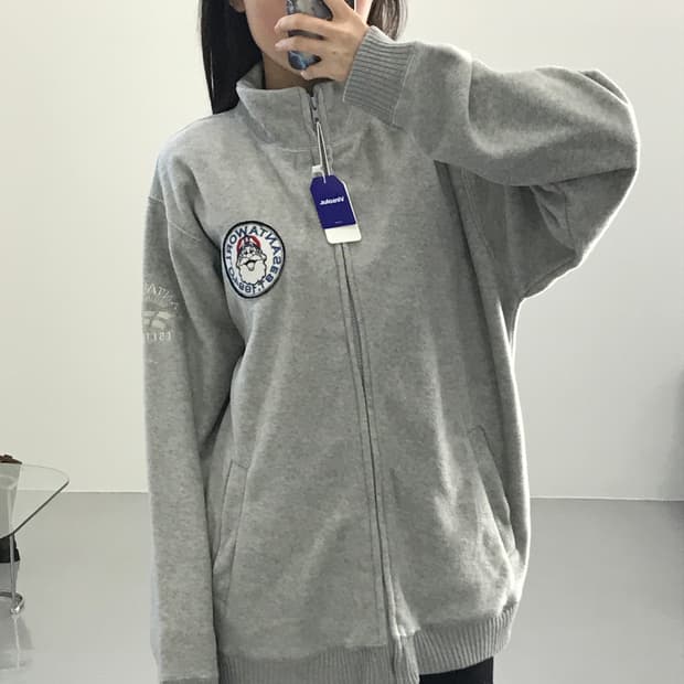 산타월드 그레이 후리스 집업