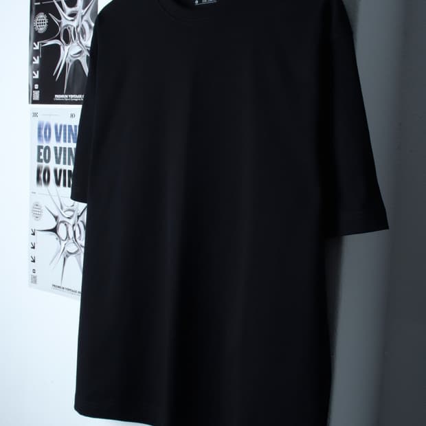 (L-XL) 메르고 반팔 티셔츠 블랙 무지 기본 놈코어-H31171