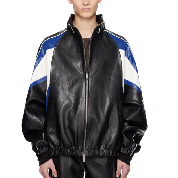시스템옴므 가죽자켓 레더 컬러 라인 바이커 점퍼 (시옴)