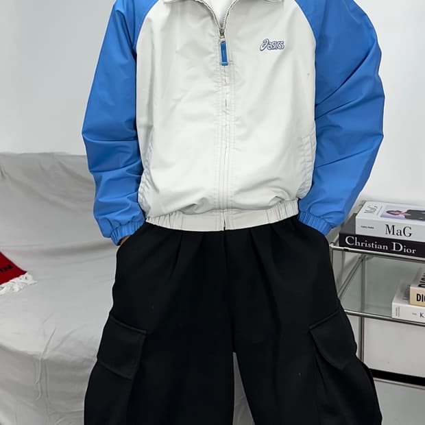 아식스 00s 스카이블루 바람막이 95