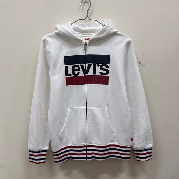 리바이스 화이트 후드집업