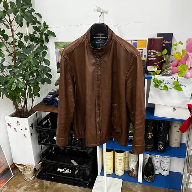 폴로랄프로렌 카우레더 해링턴 자켓 L