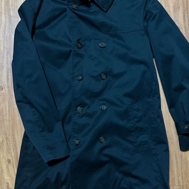 랄프로렌 블랙 더블 트렌치 코트 L