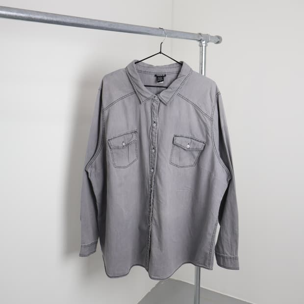 TORRID Washed Gray Utility Shirt