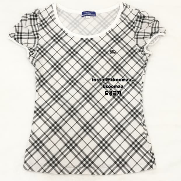 버버리 블루라벨 노바체크 반팔 퍼프티 티셔츠 히메갸루깔