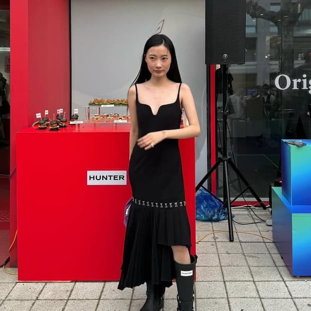 RokhxH&M 레이어드 스커트 어시메트릭 드레스