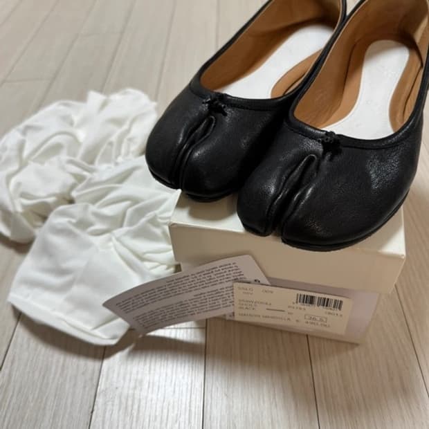 메종 마르지엘라 타비 발레리나 플랫 블랙 36.5