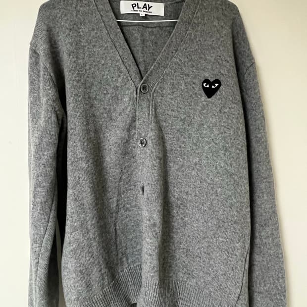 꼼데가르송 그레이 가디건