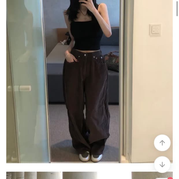 ootj 코듀로이 골덴 사이드 핀턱 와이드 팬츠 차콜