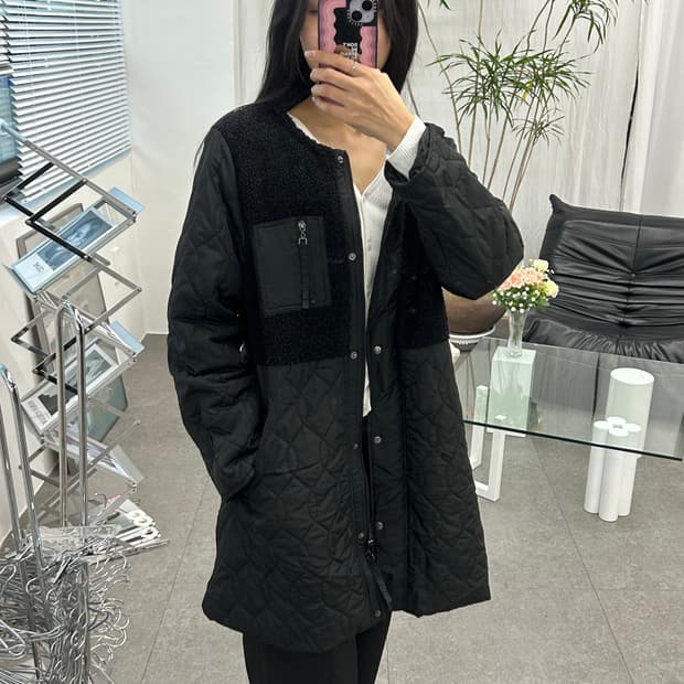 ALLEGRO 퀄팅 롱 자켓