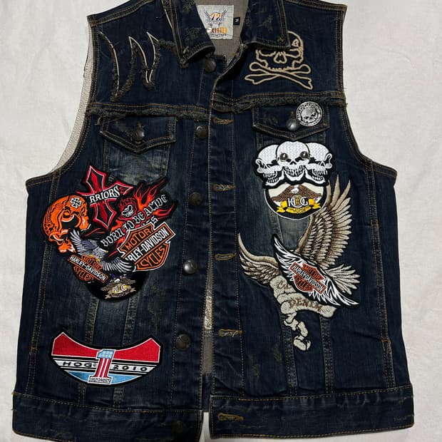 워싱할리패치 청조끼 M