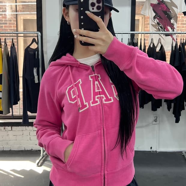 GAP 갭 핑크 후드집업