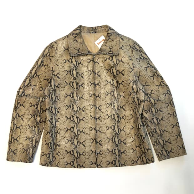 발망 파이톤 패턴 레더자켓 