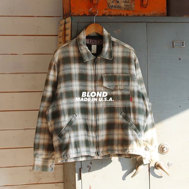 (착용컷) BLOND 플란넬 체크 자켓 (100)