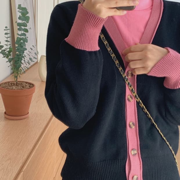 이브닝 루즈핏 브이넥 니트 데일리 가디건