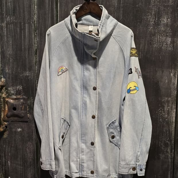 Denim Patchwork Blouson Jacket