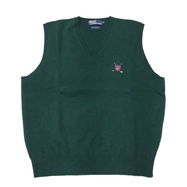 CL188 XL 폴로 100% 램스울 크레스트 패치 니트 베스트