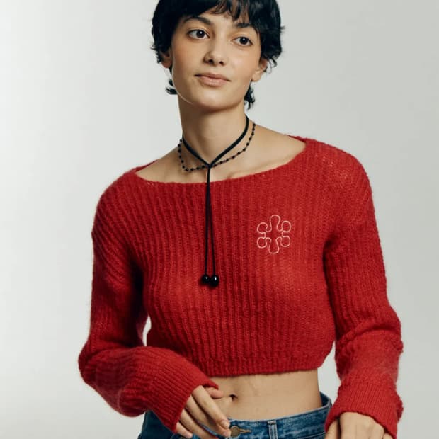 와이낫어스 mohair boat neck knit sweater - re