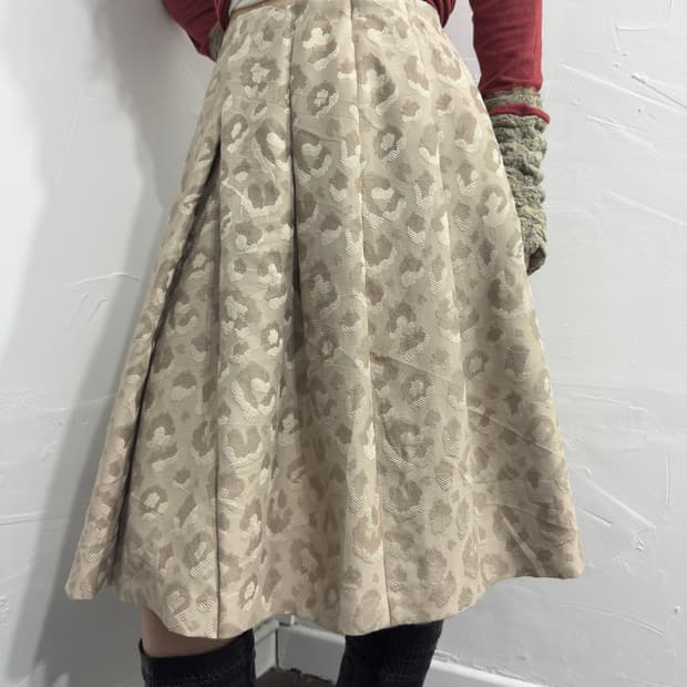 ichie leopard midi skirt