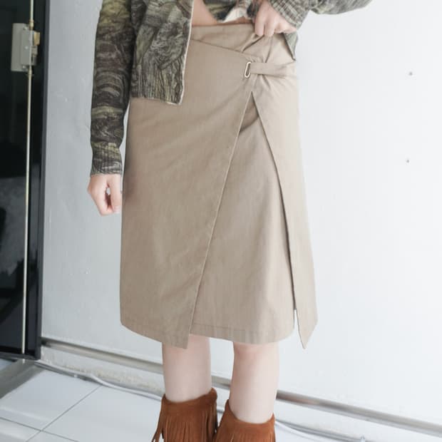 EMPORIO ARMANI wrap cotton skirt