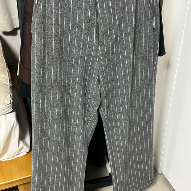 stu 스트라이프 스트레이트 울 슬랙스 (s)