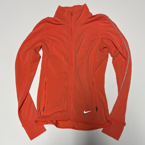 여성 나이키 러닝 드라이핏 기능성 집업 s 오렌지