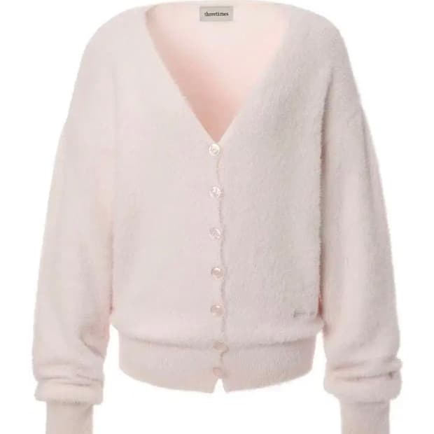 새상품 쓰리타임즈 페어리 니트 가디건 핑크