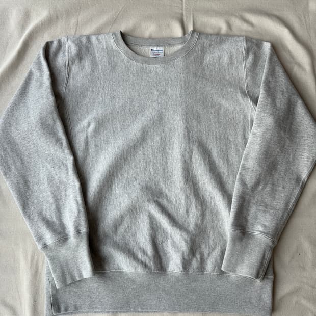 챔피온 재팬 리버스위브 무지 그레이 오트밀 스웻셔츠 XL