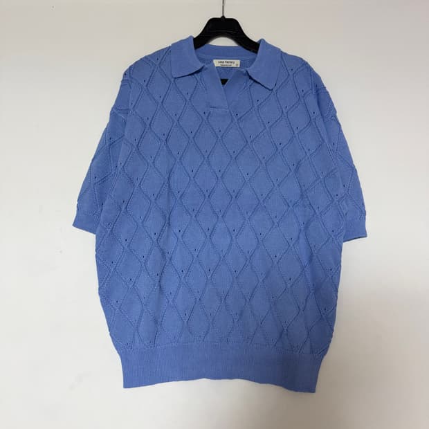 새상품 남자 봄 여름 카라넥 반팔 니트 (블루)