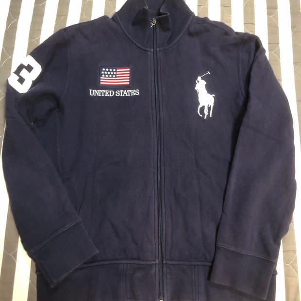 [L] 폴로 빅포니 성조기 코튼 집업 자켓 치프키프