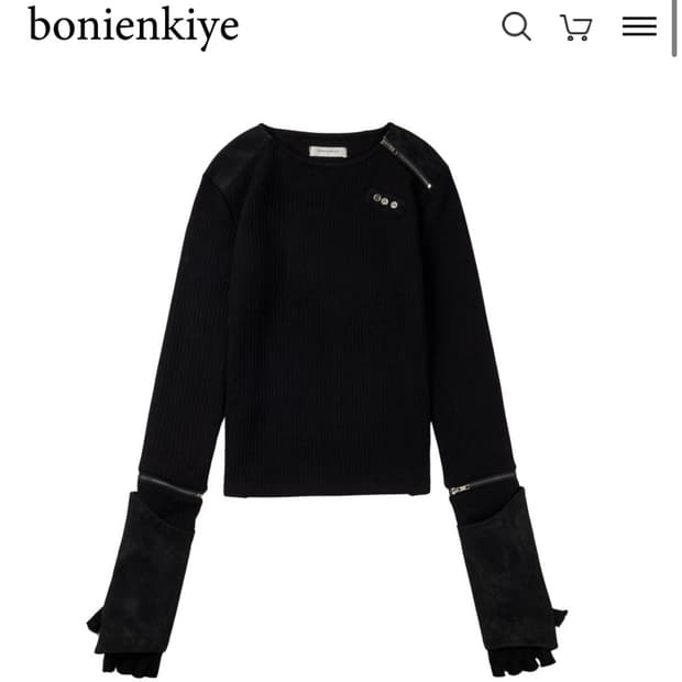 보니앤키예 Detachable Zipper Leather Top 2사이즈