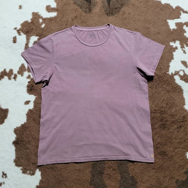 RRL 남성용 톤다운 라이트 퍼플 반팔티(L)