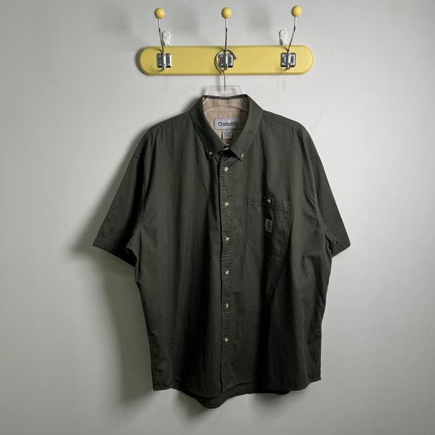 Carhartt 칼하트 카키 반팔 워크 셔츠 XL