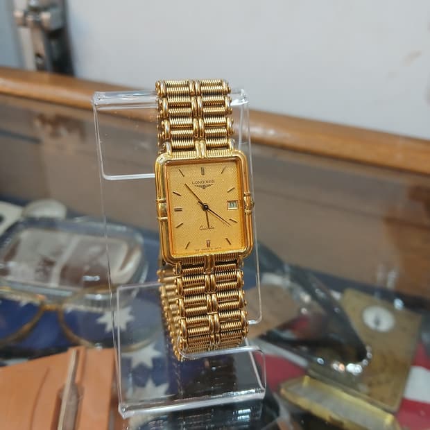 빈티지 론진 금장쿼츠 시계