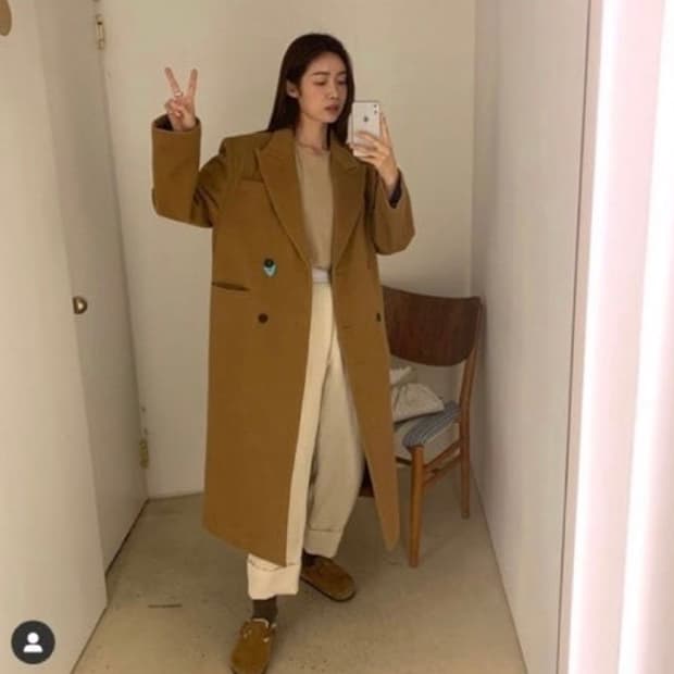 인스턴트펑크 차정원 코트 그레이 s