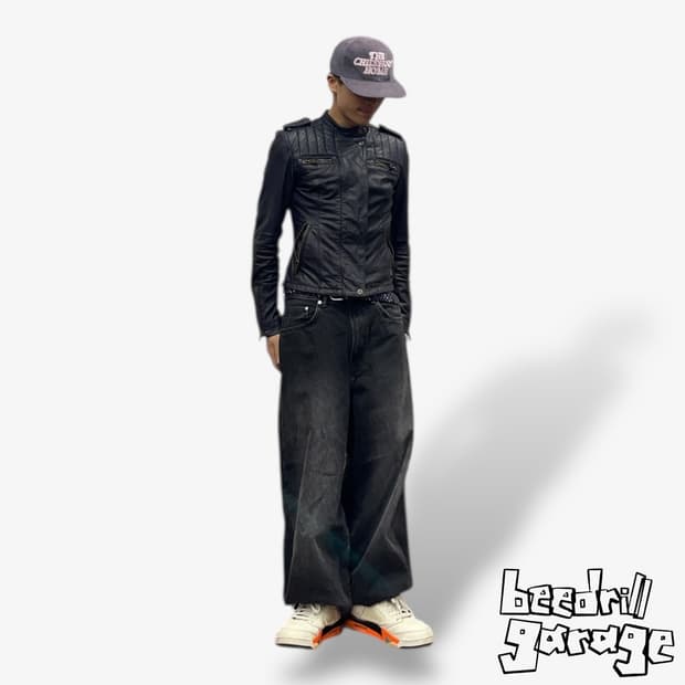 슈퍼드라이 바이커 레더 자켓