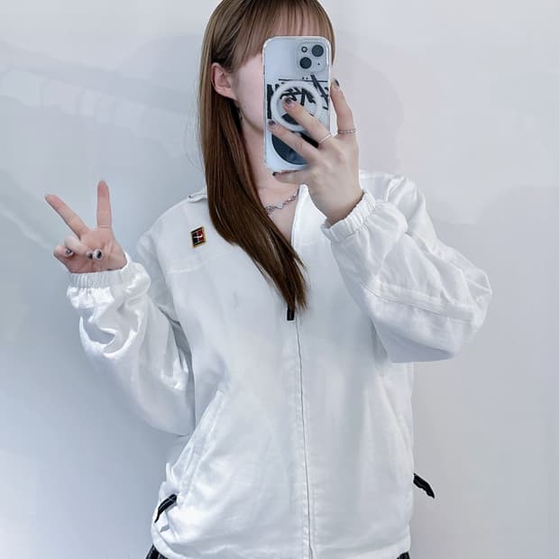 나이키 00‘s 테니스로고 화이트 바람막이