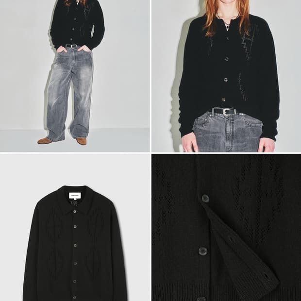 토니웩 펀칭 카라 가디건 L