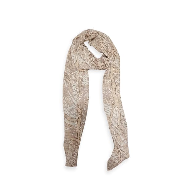 베이지 패턴 스카프 